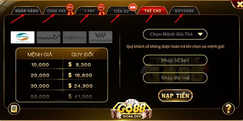 Những lưu ý quan trọng khi nạp tiền Go88 đảm bảo an toàn